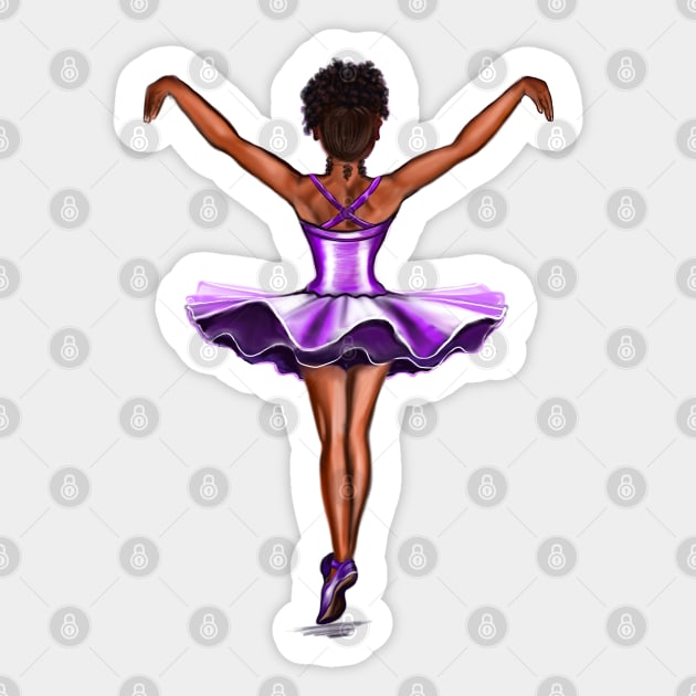 Ballet - African American ballerina 003- brown skin ballerina dancing Sticker by Artonmytee